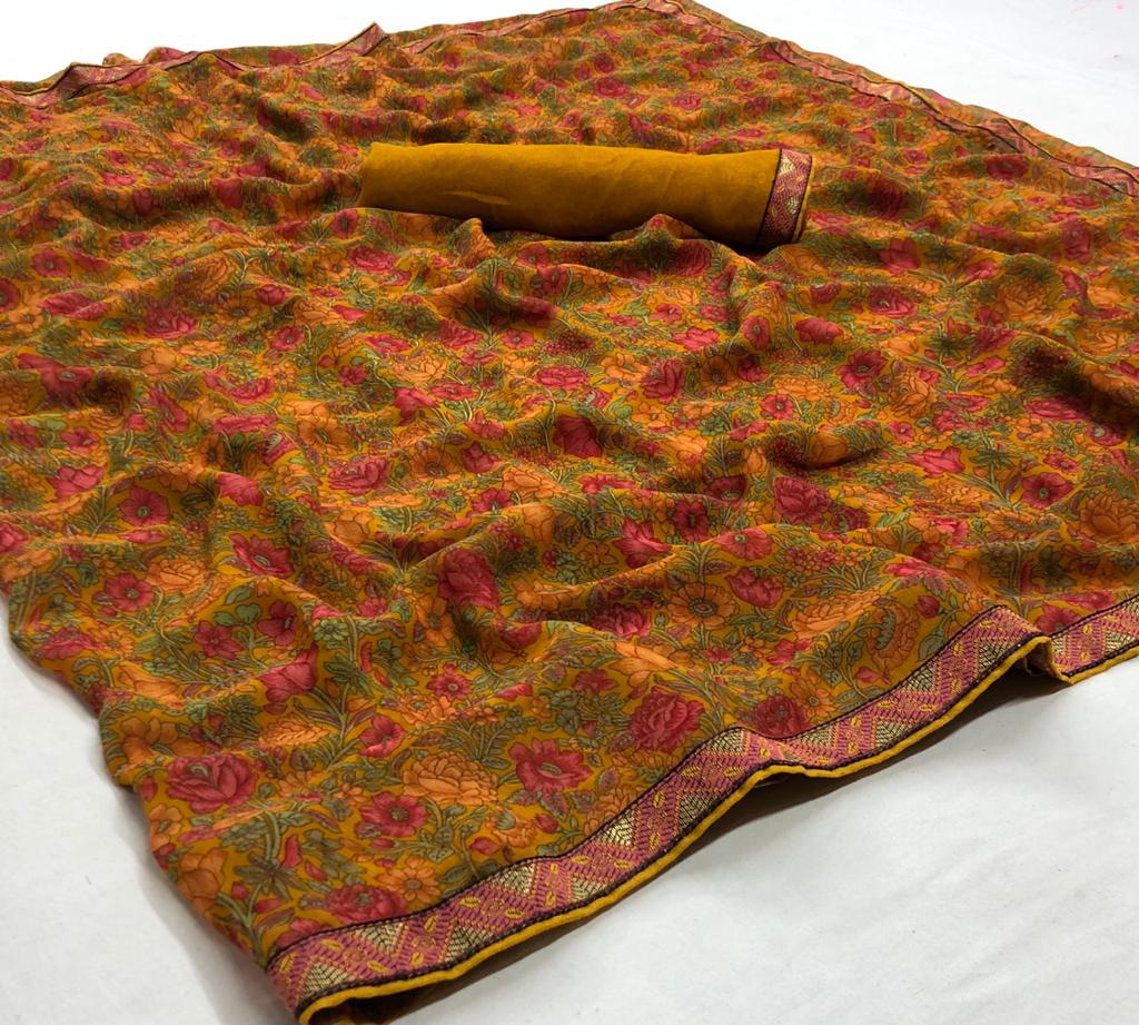 Rajyog Birra Designer Georgette Casual Wear Saree Collection at Wholesale Price